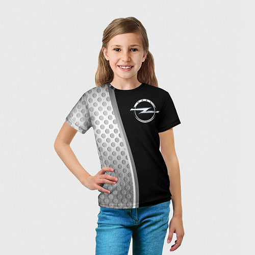 Детская футболка Опель черный серебристый / 3D-принт – фото 5