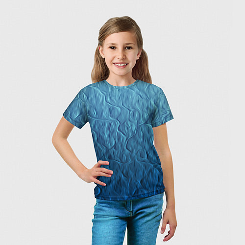 Детская футболка Волнистый узор / 3D-принт – фото 5
