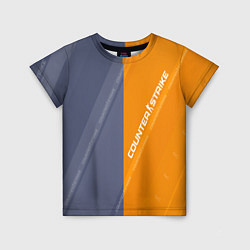 Футболка детская Counter Strike 2 Blue Orange Pattern, цвет: 3D-принт