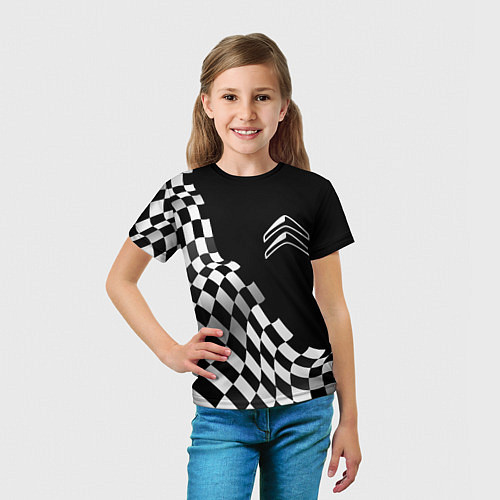Детская футболка Citroen racing flag / 3D-принт – фото 5