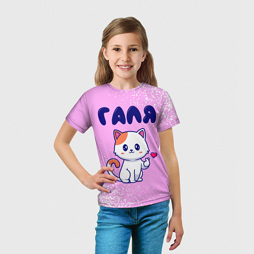 Детская футболка Галя кошечка с сердечком / 3D-принт – фото 5