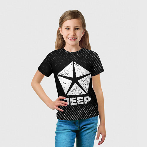 Детская футболка Jeep с потертостями на темном фоне / 3D-принт – фото 5