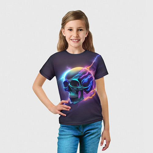 Детская футболка Череп с молниями / 3D-принт – фото 5