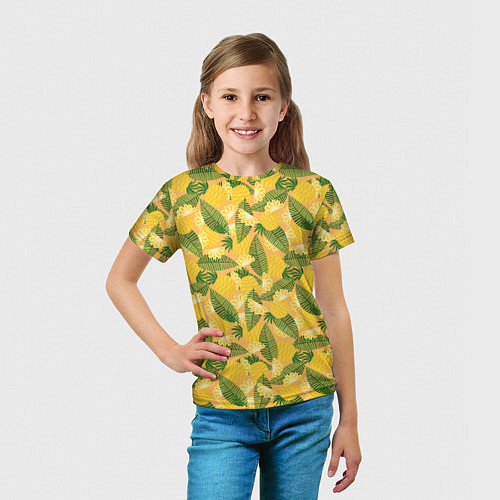 Детская футболка Летний паттерн с ананасами / 3D-принт – фото 5
