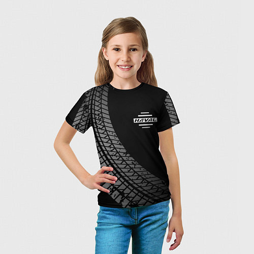 Детская футболка Haval tire tracks / 3D-принт – фото 5