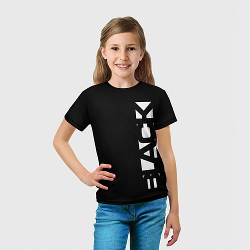 Детская футболка Black minimalistik / 3D-принт – фото 5