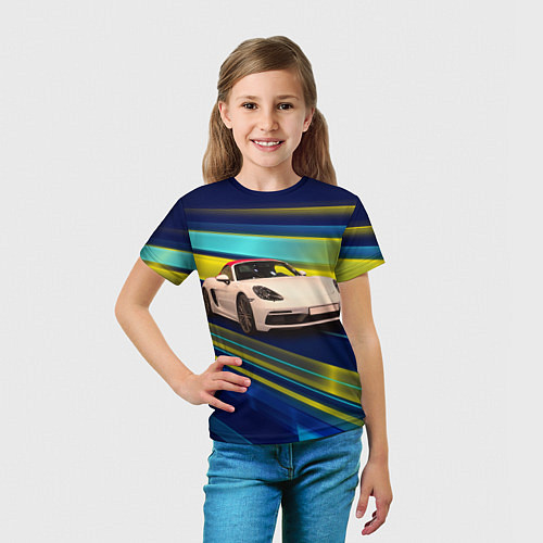 Детская футболка Спортивная немецкая машина Porsche 911 / 3D-принт – фото 5