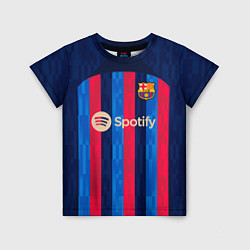 Футболка детская Барселона форма 2223 домашняя, цвет: 3D-принт