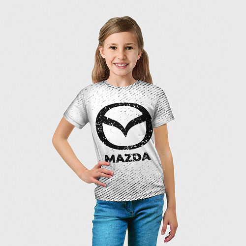 Детская футболка Mazda с потертостями на светлом фоне / 3D-принт – фото 5