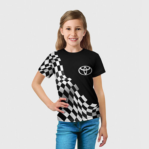 Детская футболка Toyota racing flag / 3D-принт – фото 5
