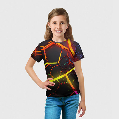 Детская футболка Неоновые трубки / 3D-принт – фото 5