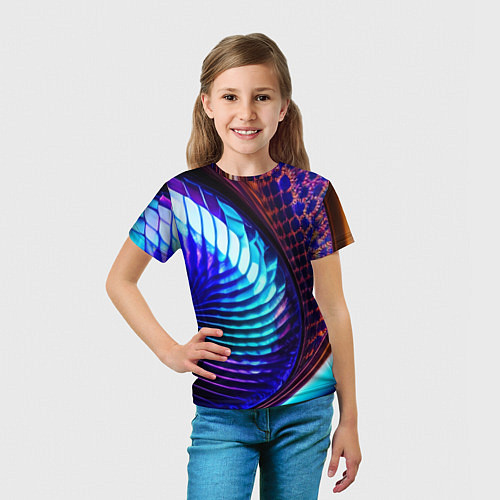 Детская футболка Неоновый водоворот / 3D-принт – фото 5
