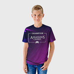 Футболка детская Assassins Creed gaming champion: рамка с лого и дж, цвет: 3D-принт — фото 2