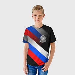 Футболка детская Пограничные войска - флаг РФ, цвет: 3D-принт — фото 2