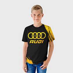 Футболка детская Audi - gold gradient, цвет: 3D-принт — фото 2