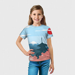 Футболка детская Вид на Фудзияму - Япония, цвет: 3D-принт — фото 2