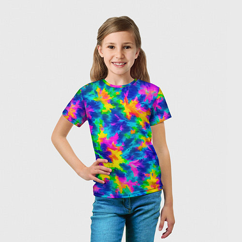 Детская футболка Тай-дай цветные краски / 3D-принт – фото 5