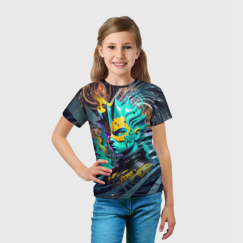 Детская футболка Барт Симпсон - фрактальная фантазия / 3D-принт – фото 5