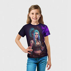 Футболка детская Jinx arcane League of Legends, цвет: 3D-принт — фото 2