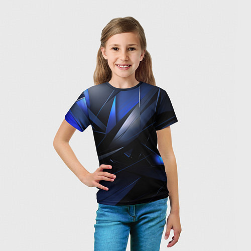 Детская футболка Blue black background / 3D-принт – фото 5