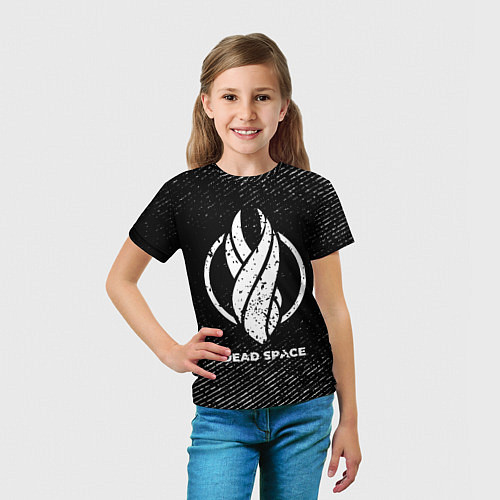 Детская футболка Dead Space с потертостями на темном фоне / 3D-принт – фото 5