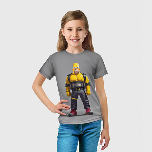 Детская футболка Homer Simpson - ninja - neural network / 3D-принт – фото 5