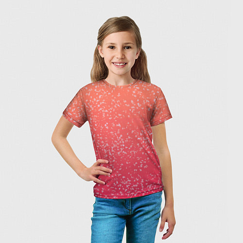 Детская футболка Абстракция персиковый / 3D-принт – фото 5