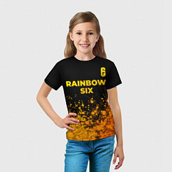 Футболка детская Rainbow Six - gold gradient: символ сверху, цвет: 3D-принт — фото 2