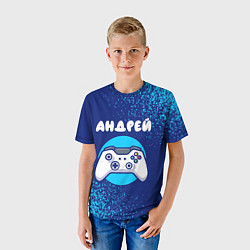 Футболка детская Андрей геймер, цвет: 3D-принт — фото 2