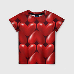 Футболка детская Red hearts, цвет: 3D-принт