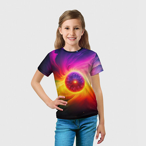 Детская футболка Неоновое солнце / 3D-принт – фото 5