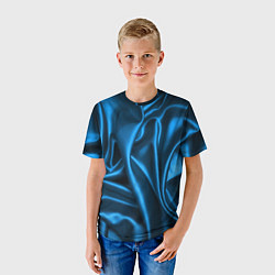 Футболка детская Синий шёлк, цвет: 3D-принт — фото 2