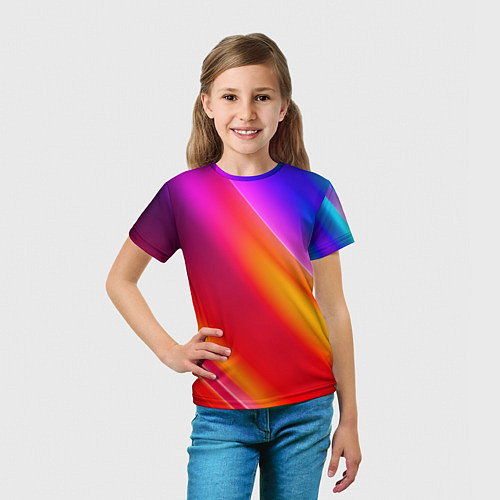 Детская футболка Неоновая радуга / 3D-принт – фото 5