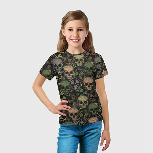 Детская футболка Черепа со знаками радиактивности / 3D-принт – фото 5
