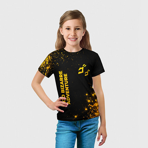 Детская футболка JoJo Bizarre Adventure - gold gradient: надпись, с / 3D-принт – фото 5