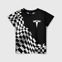 Футболка детская Tesla racing flag, цвет: 3D-принт