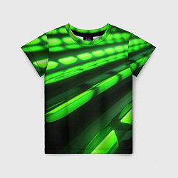 Футболка детская Green neon abstract, цвет: 3D-принт