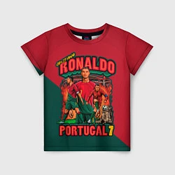 Футболка детская Криштиану Роналду сборная Португалии 7, цвет: 3D-принт