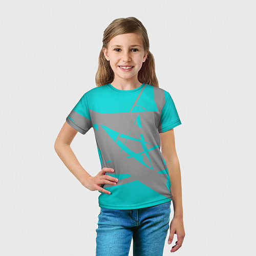 Детская футболка Звезда - голубой и серый - Хуф и Ся / 3D-принт – фото 5