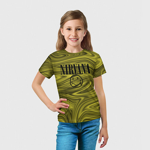 Детская футболка Nirvana лого абстракция / 3D-принт – фото 5