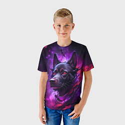 Футболка детская Собака космос, цвет: 3D-принт — фото 2