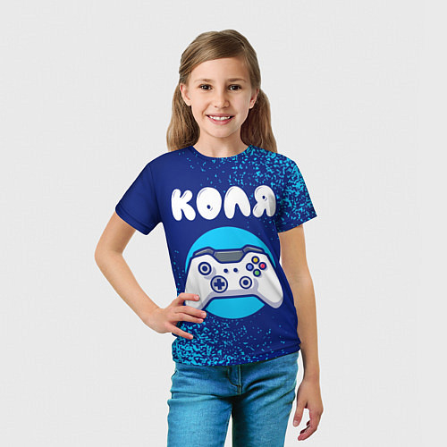 Детская футболка Коля геймер / 3D-принт – фото 5