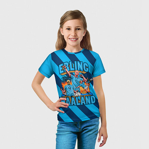 Детская футболка Эрлинг Холанд ФК Манчестер Сити 9 / 3D-принт – фото 5