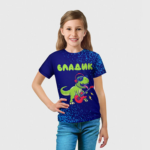 Детская футболка Владик рокозавр / 3D-принт – фото 5