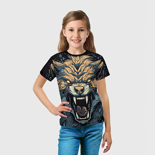 Детская футболка Серый волк / 3D-принт – фото 5