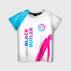 Футболка детская Black Butler neon gradient style: надпись, символ, цвет: 3D-принт