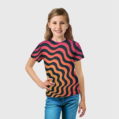 Детская футболка Абстрактный градиентовый узор / 3D-принт – фото 5