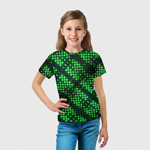 Детская футболка Яркие зеленые точки / 3D-принт – фото 5