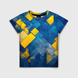 Футболка детская Синяя и жёлтая геометрия, цвет: 3D-принт