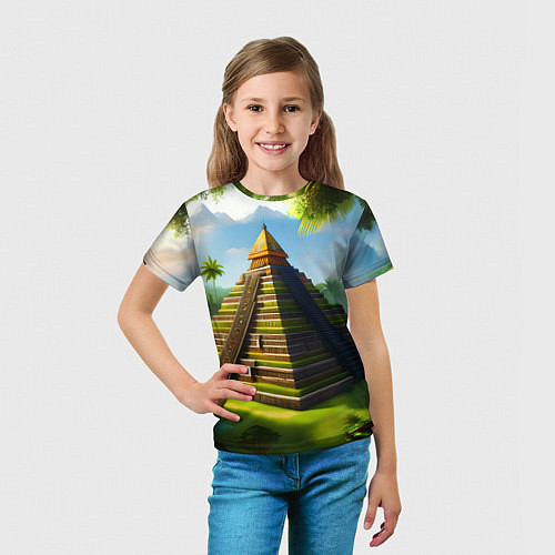 Детская футболка Пирамида индейцев майя / 3D-принт – фото 5